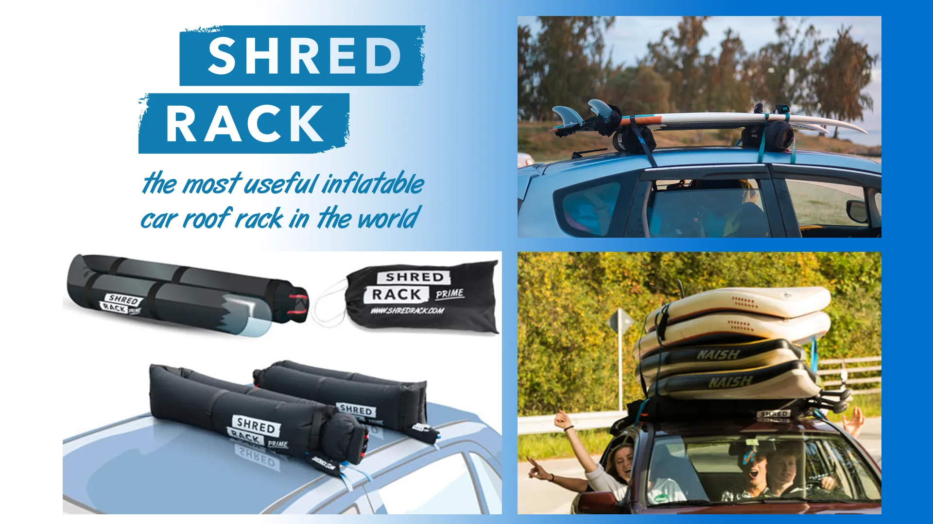 ShredRack® – Aufblasbarer Dachgepäckträger